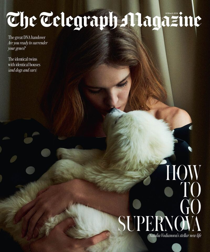Natalia Vodianova featured on the Telegraph Fashion cover from March 2019