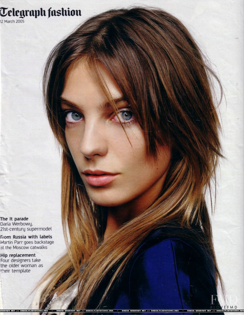 Daria Werbowy featured on the Telegraph Fashion cover from March 2005