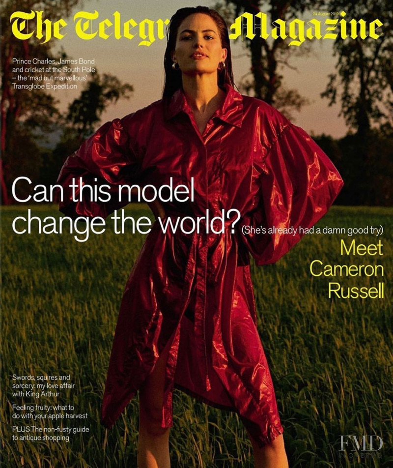 Cameron Russell featured on the Telegraph Fashion cover from August 2019