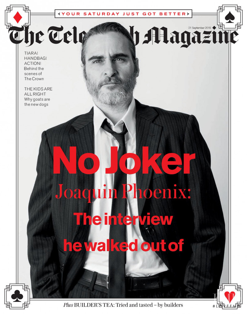 Joaquin Phoenix featured on the Telegraph Fashion cover from September 2019