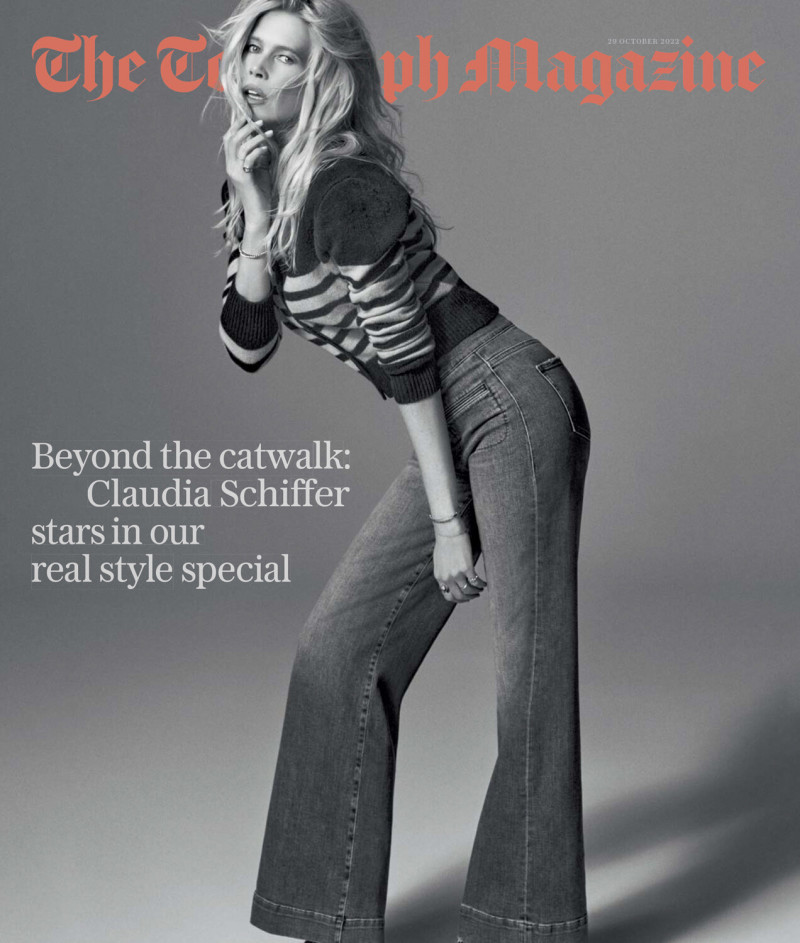 Claudia Schiffer featured on the Telegraph Fashion cover from October 2022