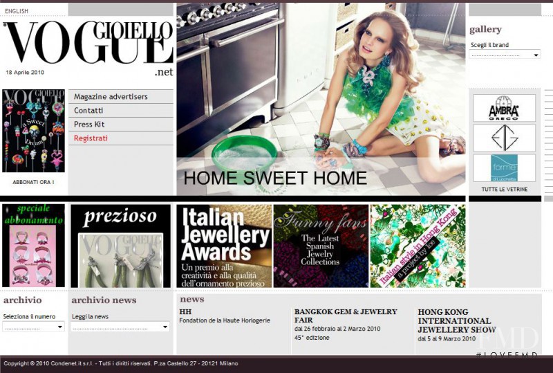  featured on the VogueGioiello.net screen from April 2010
