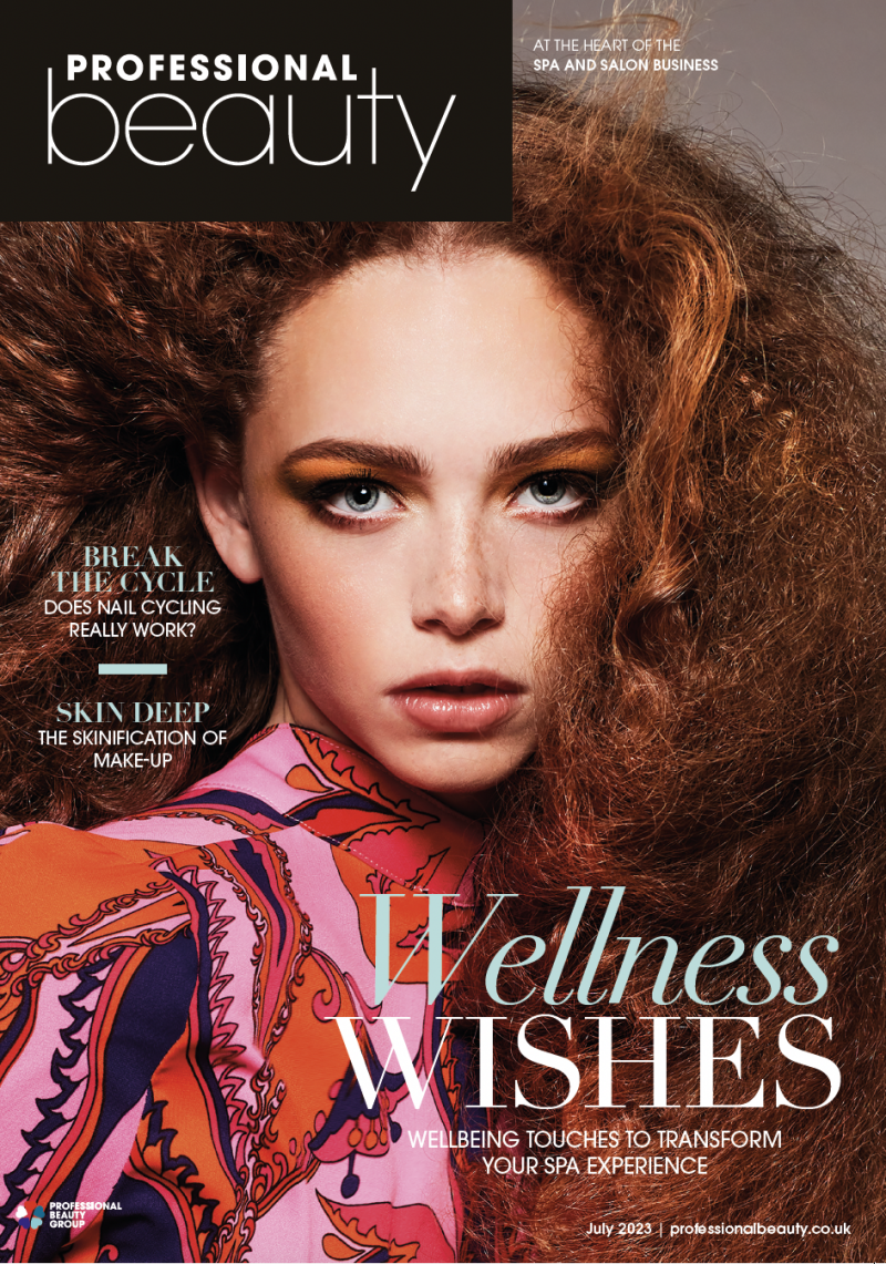  featured on the Professional Beauty UK cover from July 2023
