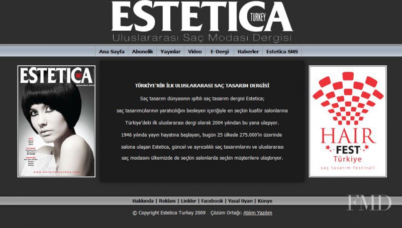  featured on the ESTETICATurkey.com screen from April 2010