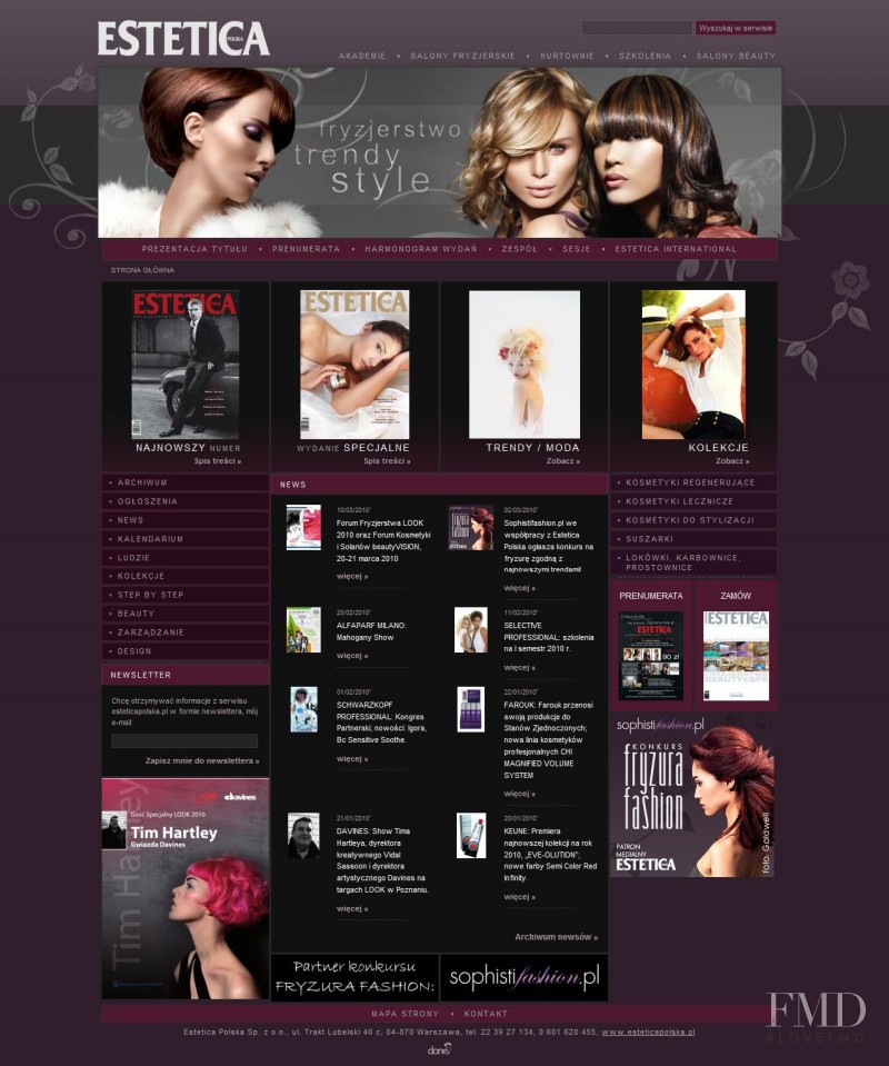  featured on the ESTETICAPolska.pl screen from April 2010