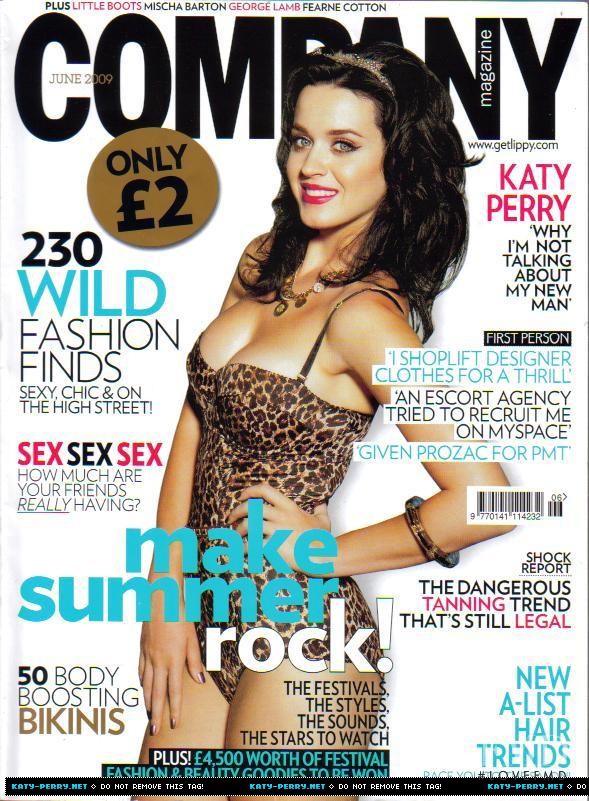 Katy Perry featured on the COMPANY cover from June 2009