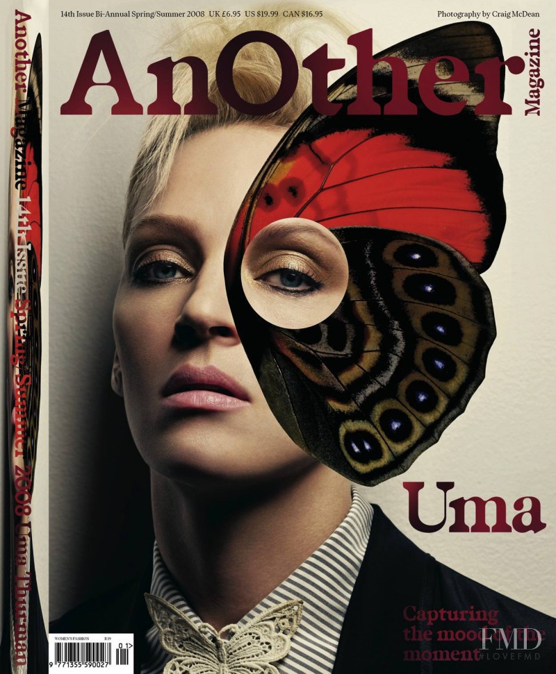 Uma Thurman featured on the AnOther cover from February 2008