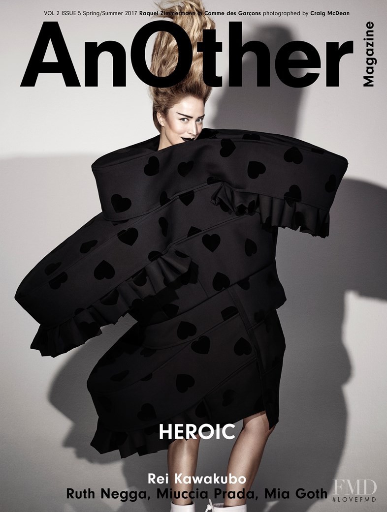 Raquel Zimmermann featured on the AnOther cover from February 2017