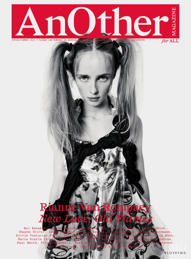Rianne Van Rompaey featured on the AnOther cover from March 2021