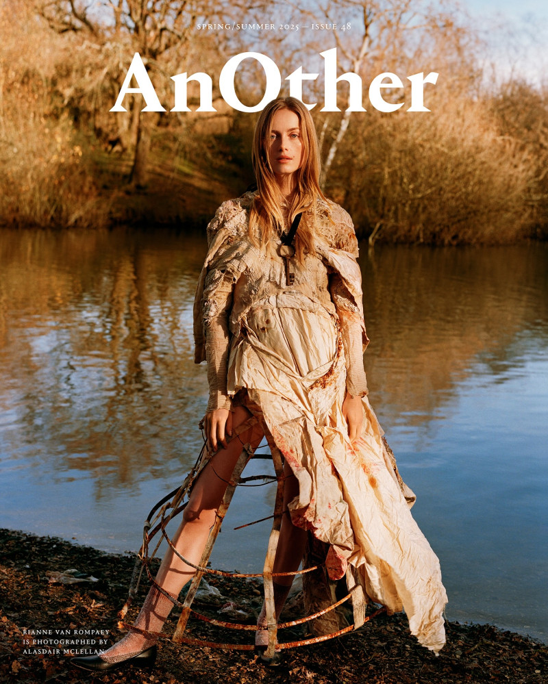 Rianne Van Rompaey featured on the AnOther cover from March 2025