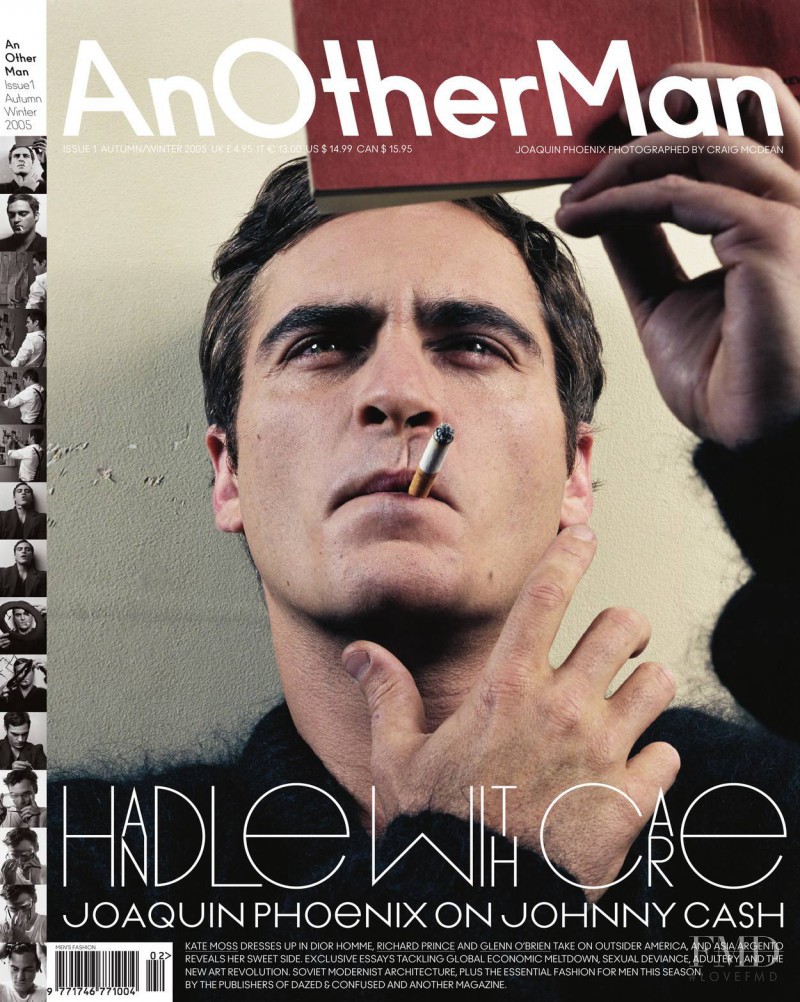 Joaquin Phoenix featured on the AnOther Man cover from September 2005