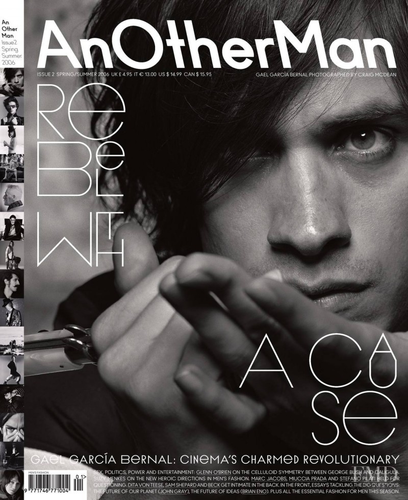 Gael García Bernal featured on the AnOther Man cover from February 2006