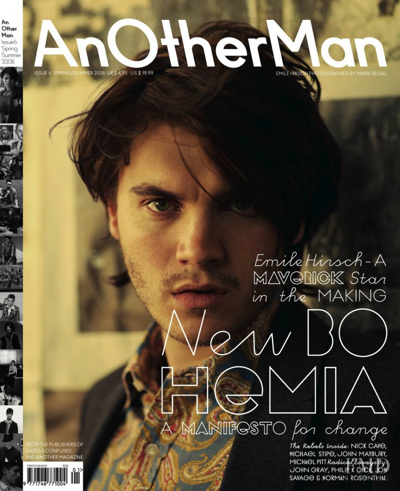 Emile Hirsch featured on the AnOther Man cover from February 2008