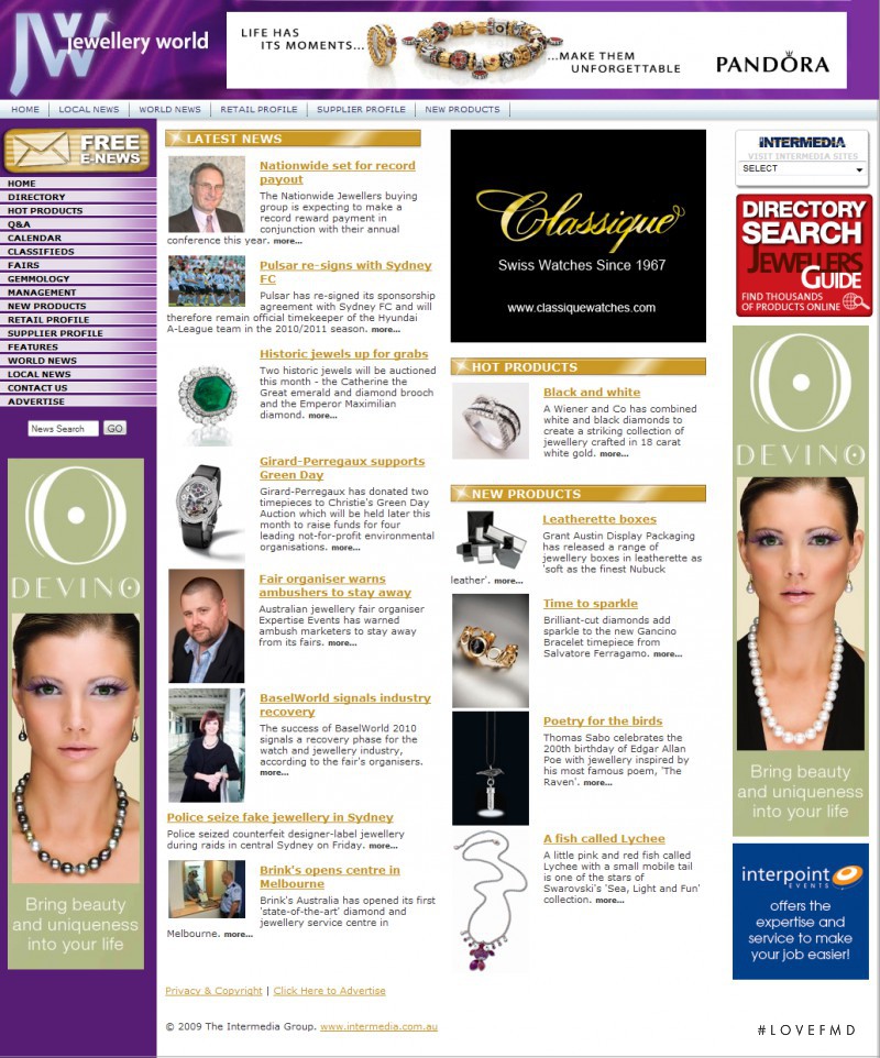  featured on the JewelleryWorld.net.au screen from April 2010