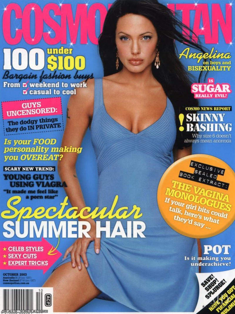 Angelina Jolie featured on the Cosmopolitan Australia cover from October 2003