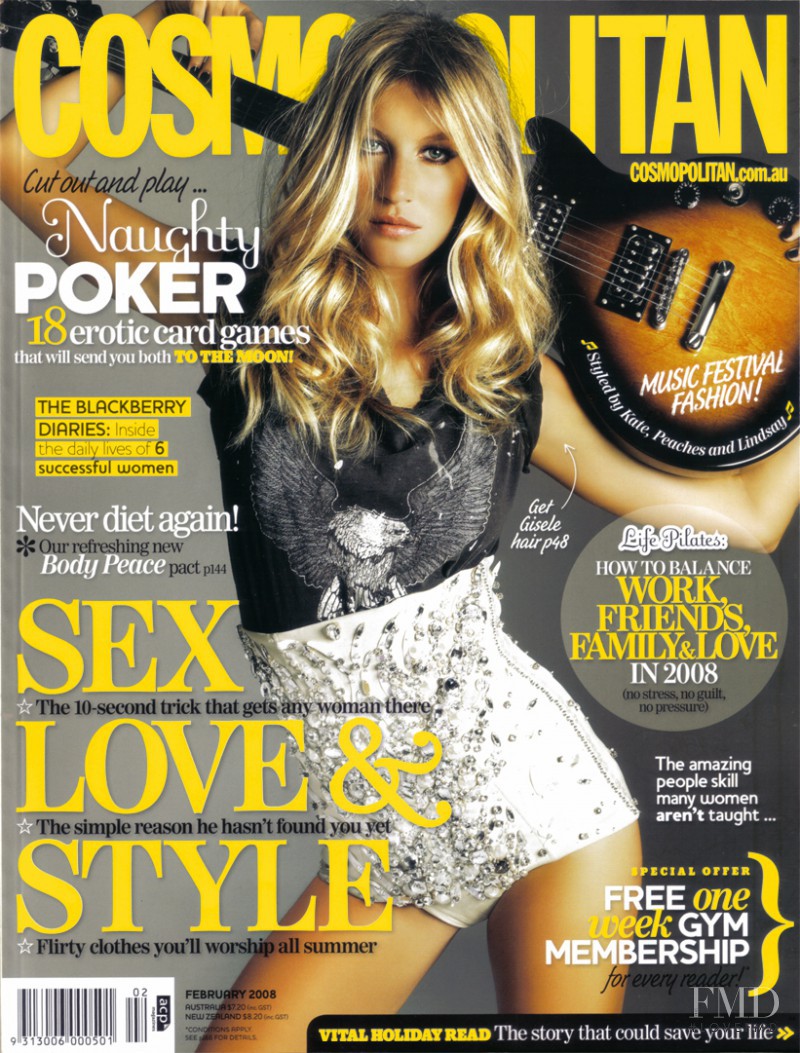 Gisele Bundchen featured on the Cosmopolitan Australia cover from February 2008