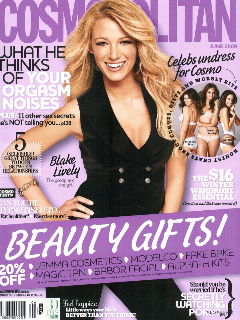 Blake Lively featured on the Cosmopolitan Australia cover from June 2009