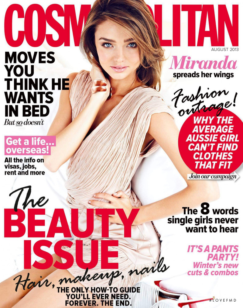 Miranda Kerr featured on the Cosmopolitan Australia cover from August 2013