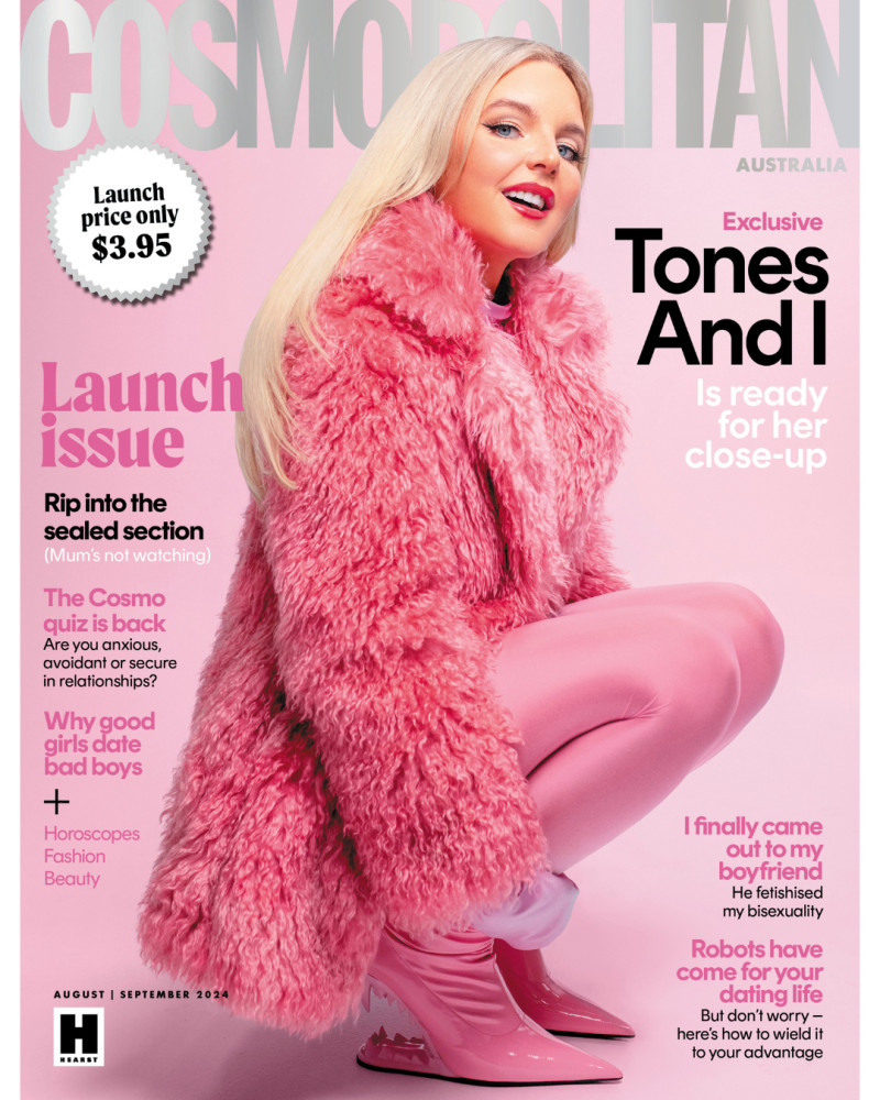 Toni Watson featured on the Cosmopolitan Australia cover from August 2024