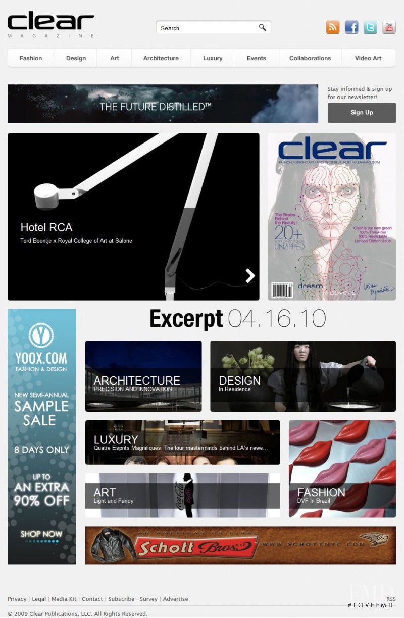  featured on the ClearMag.com screen from April 2010