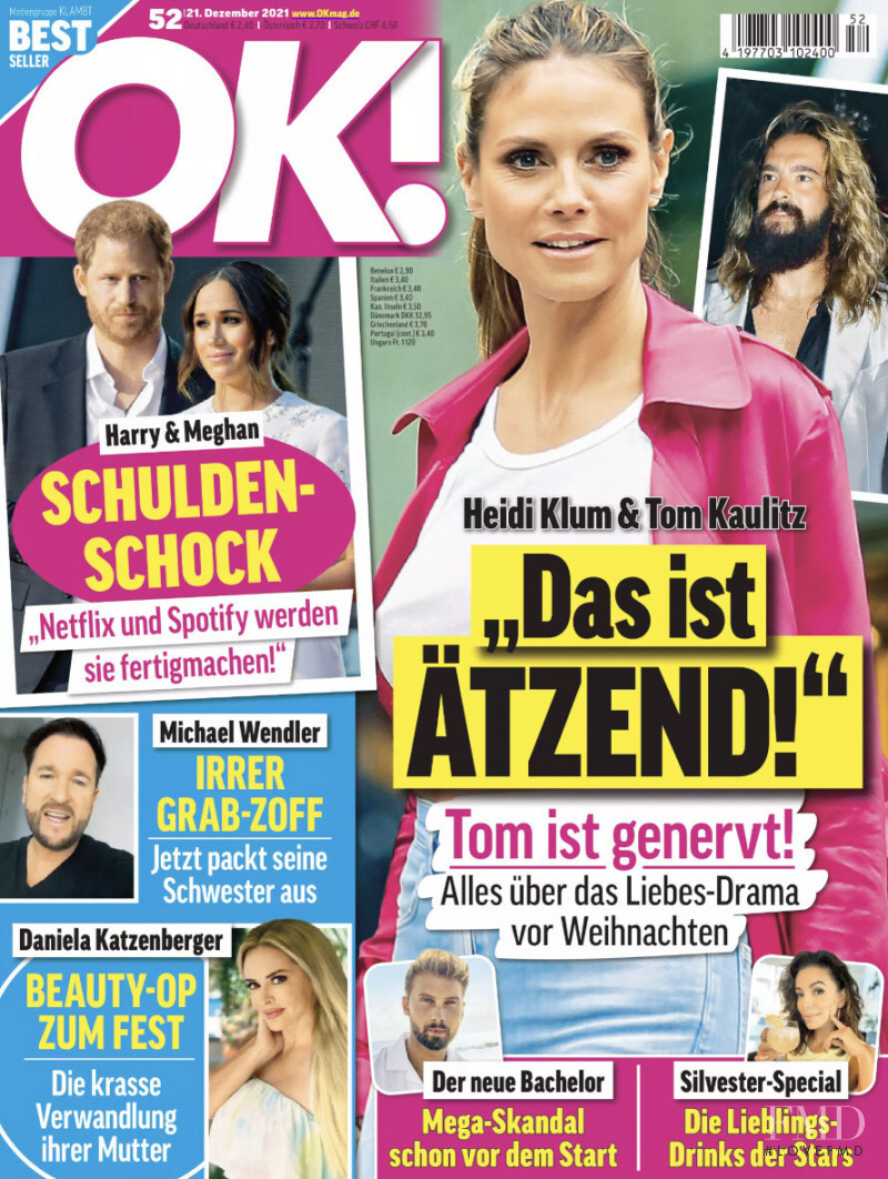 Heidi Klum featured on the OK! Magazine Germany cover from December 2021