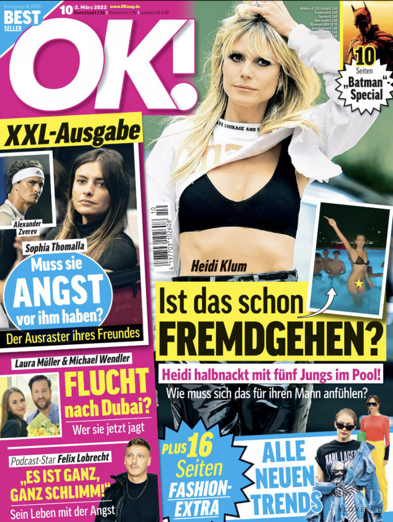 Heidi Klum featured on the OK! Magazine Germany cover from March 2022