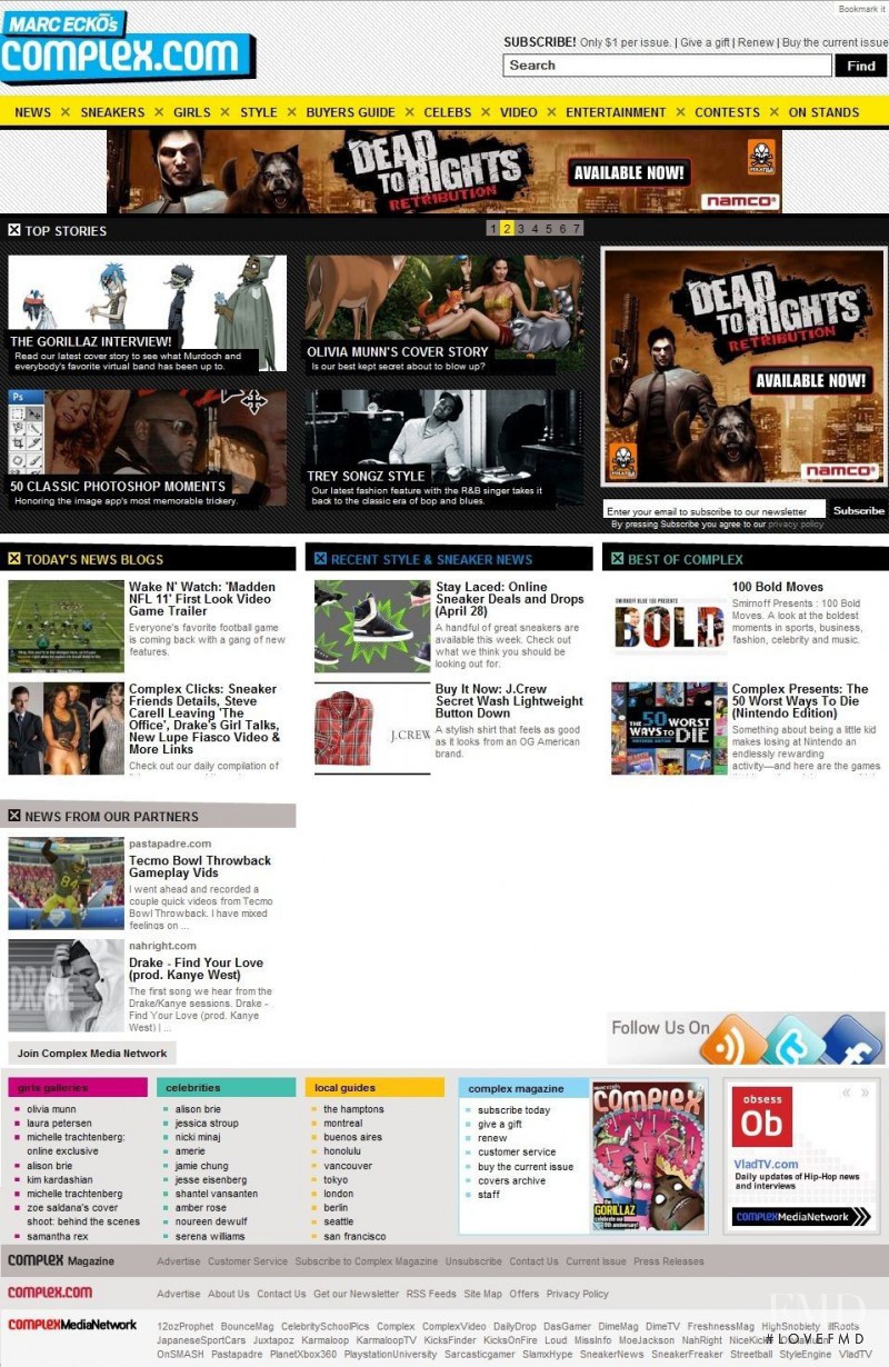  featured on the Complex.com screen from April 2010