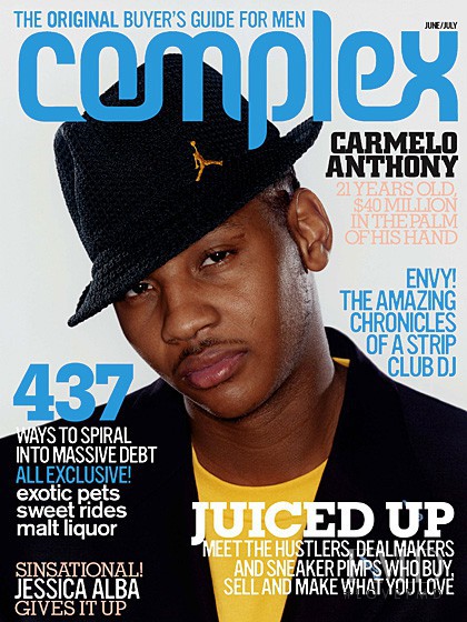 Carmelo Anthony featured on the Complex cover from April 2005