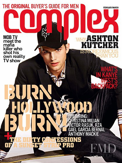 Ashton Kutcher featured on the Complex cover from February 2005