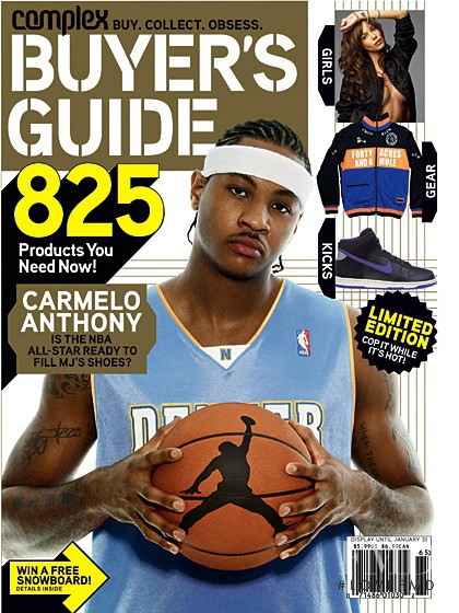 Carmelo Anthony featured on the Complex cover from January 2006