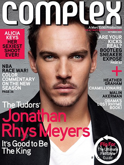 Jonathan Rhys Meyers featured on the Complex cover from October 2007