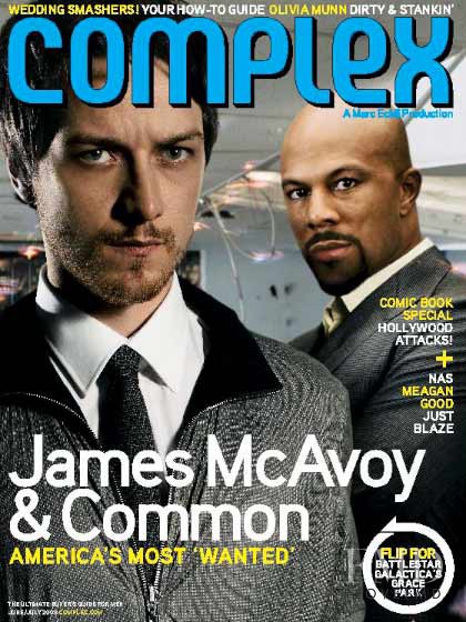 James McAvoy & Common featured on the Complex cover from June 2008