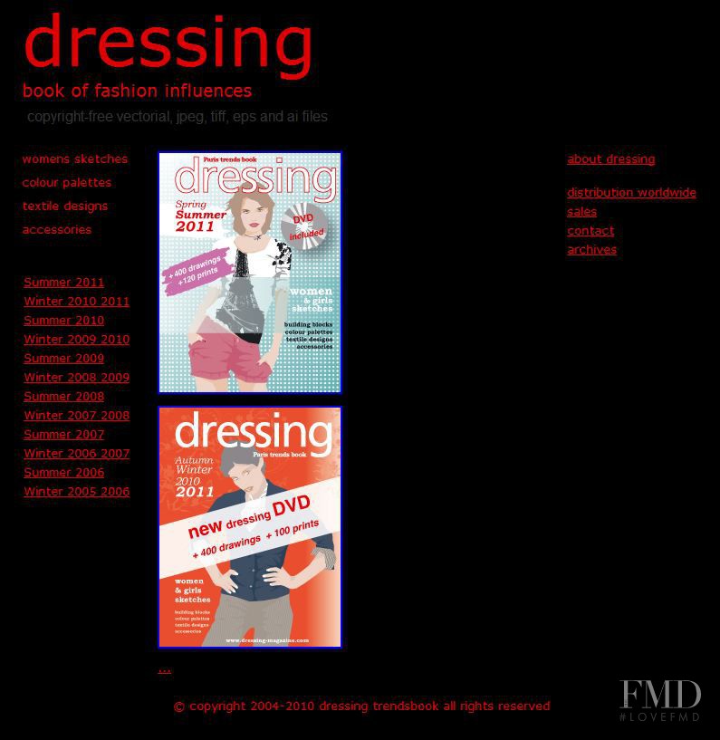  featured on the Dressing-Magazine.com screen from April 2010