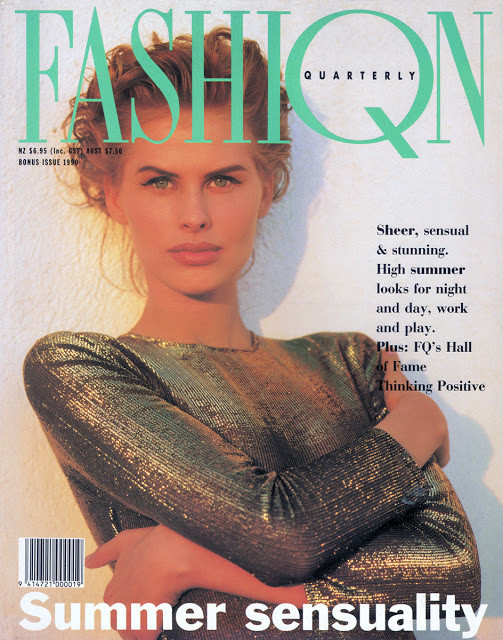 Nina Huttula featured on the Fashion Quarterly cover from August 1990