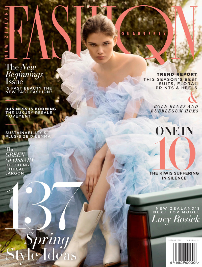 Lucy Rosiek featured on the Fashion Quarterly cover from March 2022