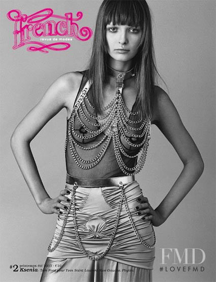 Ksenia Maximova featured on the French Revue De Modes cover from March 2003