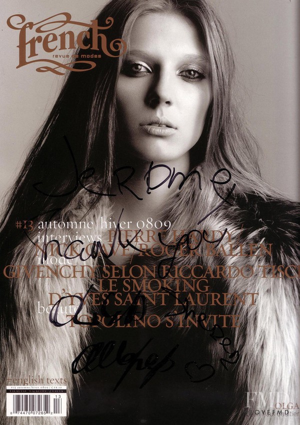Olga Sherer featured on the French Revue De Modes cover from September 2008