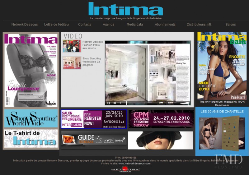  featured on the Intima.fr screen from April 2010