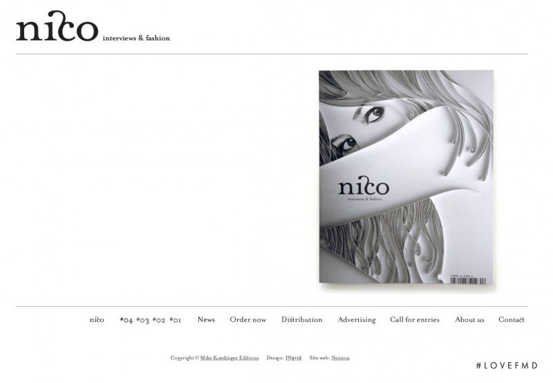  featured on the nicomagazine.com screen from April 2010