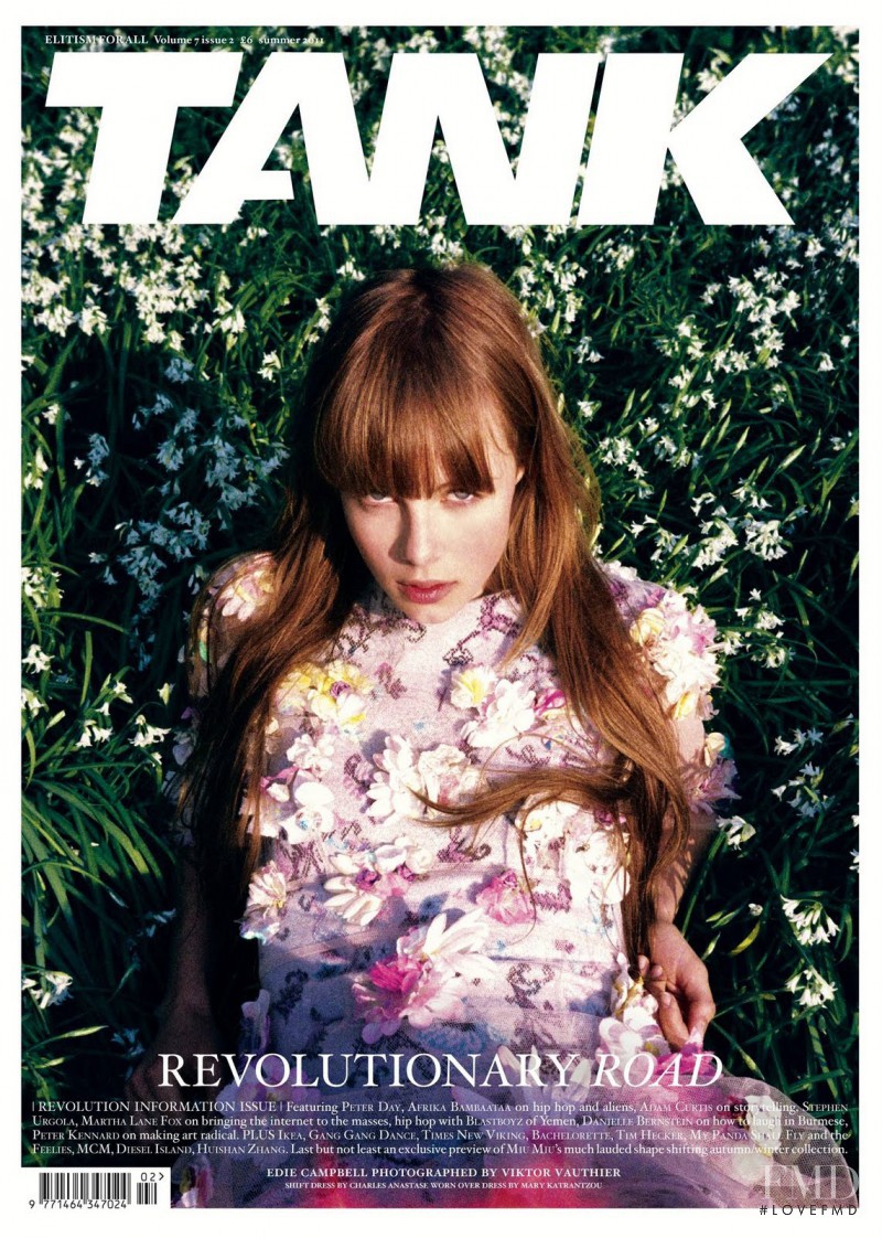 Edie Campbell featured on the TANK cover from June 2011