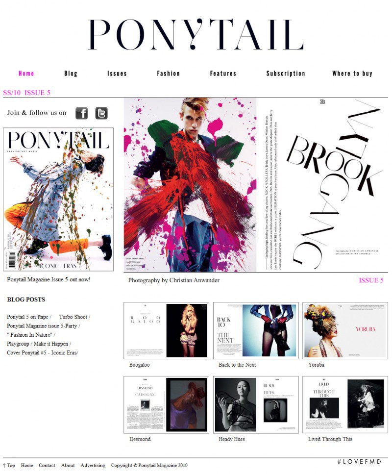  featured on the PonytailMagazine.com screen from April 2010