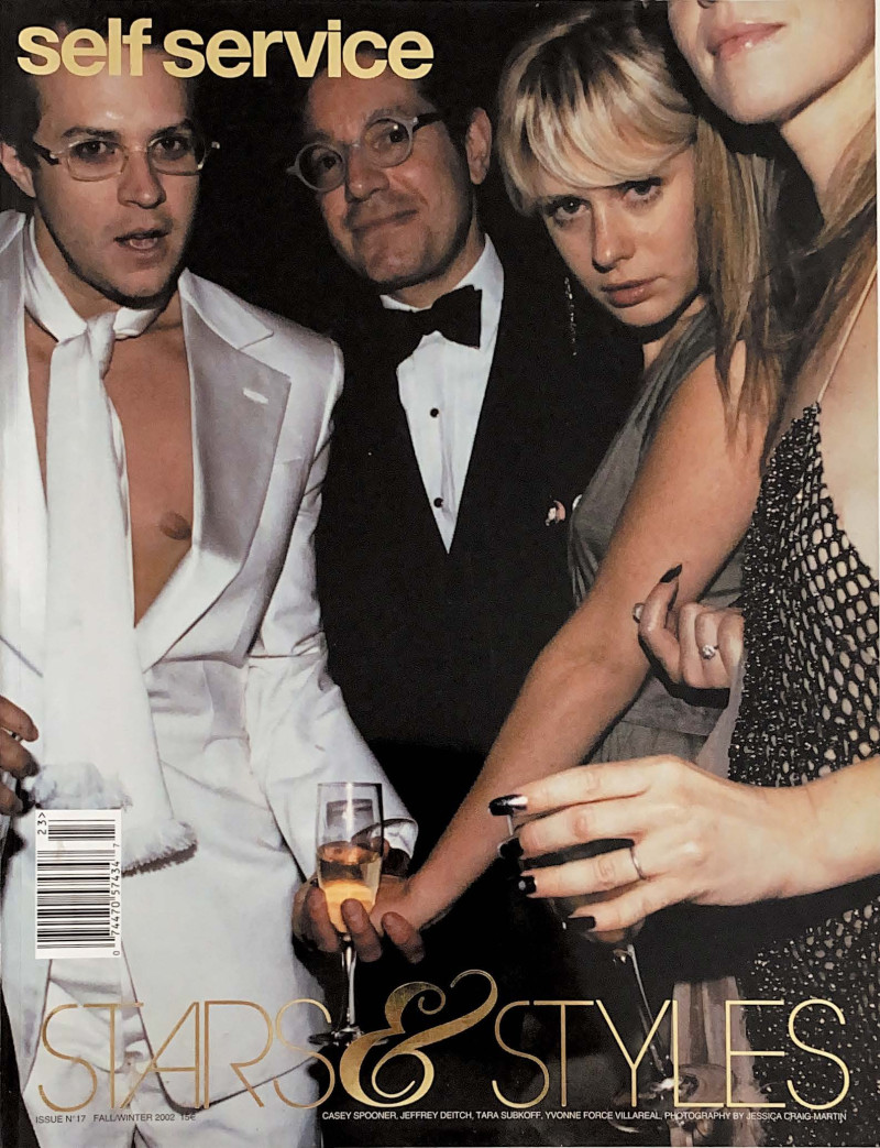 Casey Spooner, Jeffrey Deitch, Tara Subkoff, Yvonne Force featured on the Self Service cover from September 2002