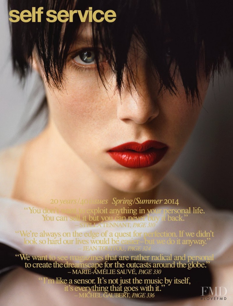 Edie Campbell featured on the Self Service cover from March 2014