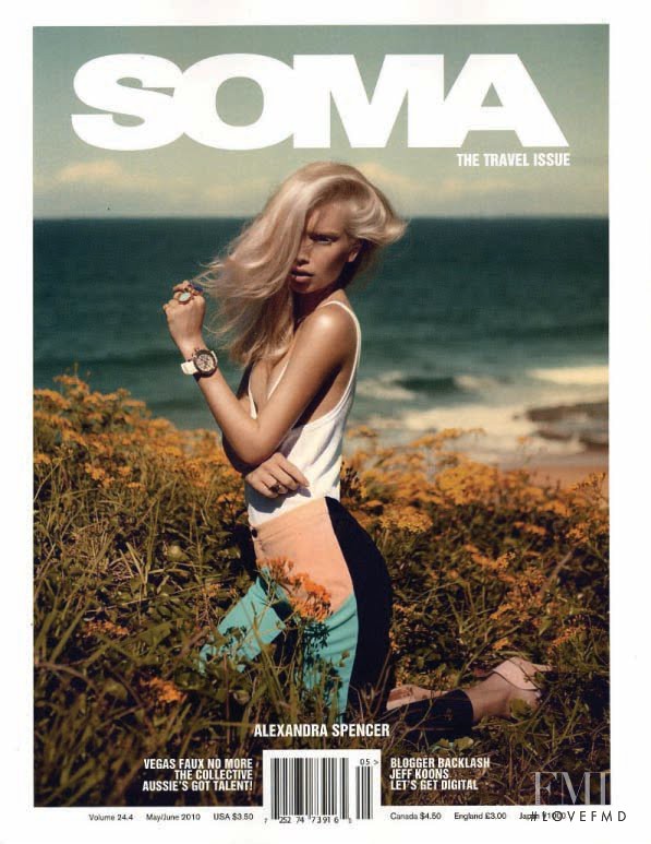 Alexandra Spencer featured on the SOMA Magazine cover from May 2010