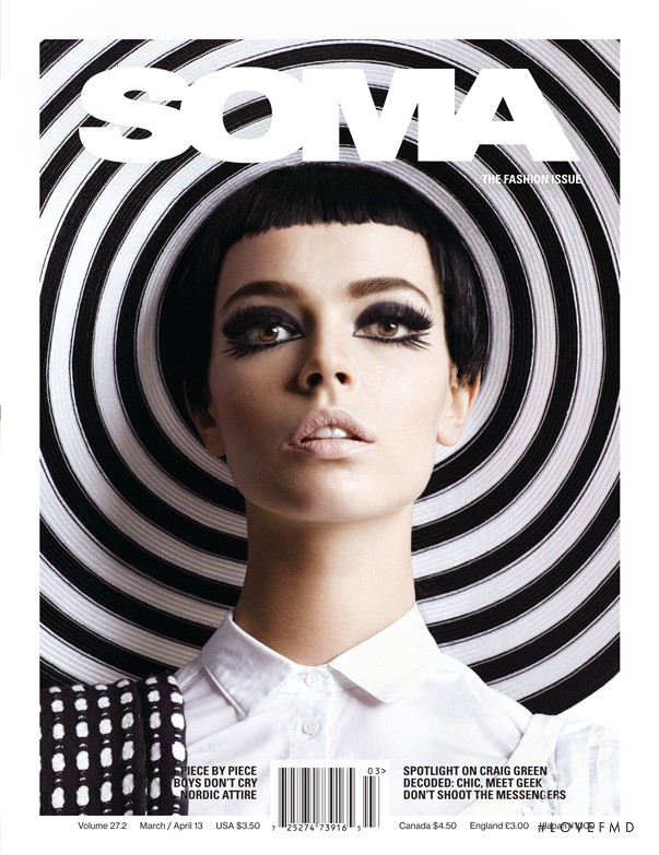 Mina Cvetkovic featured on the SOMA Magazine cover from April 2013