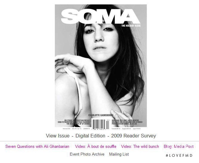  featured on the SomaMagazine.com screen from April 2010