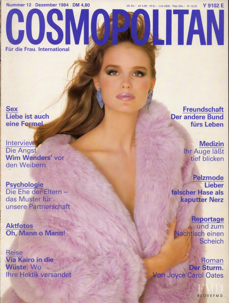 Jacki Adams featured on the Cosmopolitan Germany cover from December 1984