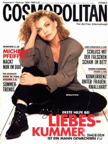 Michelle Pfeiffer featured on the Cosmopolitan Germany cover from February 1994