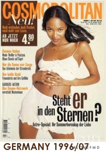 Naomi Campbell featured on the Cosmopolitan Germany cover from July 1996