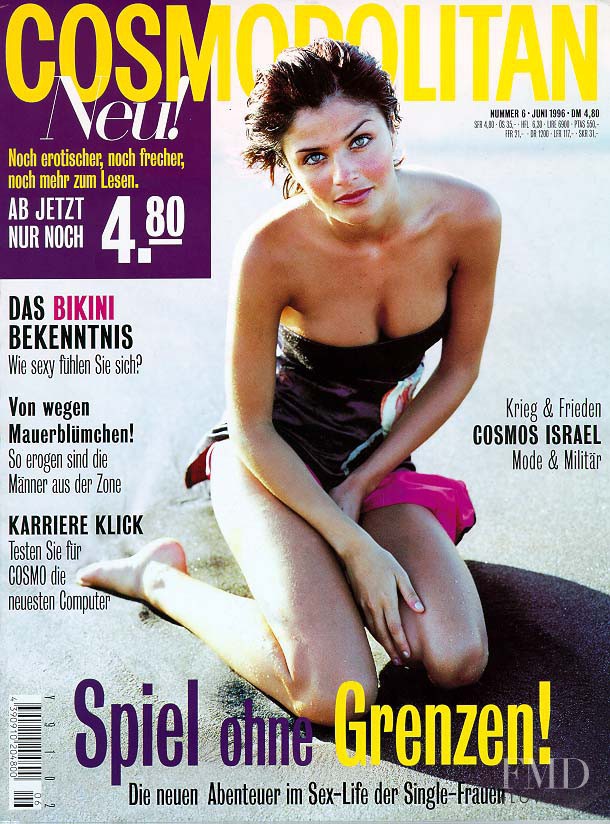 Helena Christensen featured on the Cosmopolitan Germany cover from June 1996